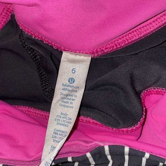Lululemon Inspire Crop II Back and Pink Striped Size 6 - Picture 7 of 7
